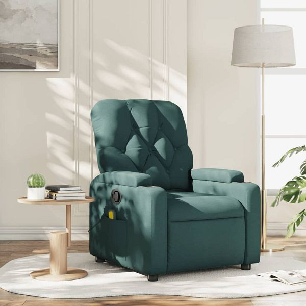 vidaXL Massagesessel Dunkelgrün Stoff, Top-Qualität, 372497