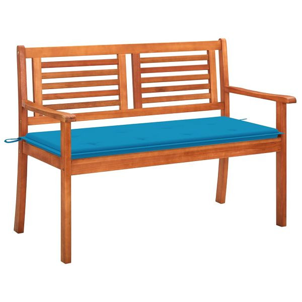 vidaXL 2-Sitzer-Gartenbank mit Auflage 120 cm Massivholz Eukalyptus, 3060973
