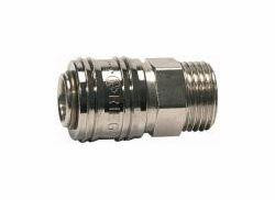 Riegler Schnellverschlusskupplung NW 7,2, Messing vernickelt, Außengewinde, 115613