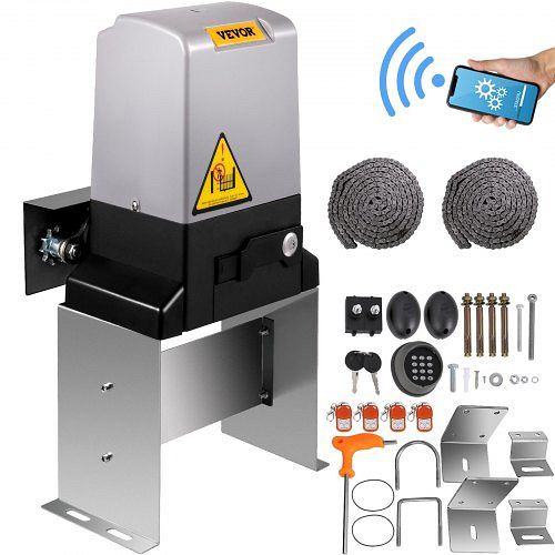 VEVOR Automatischer Schiebetoröffner 1497 kg, mit 2 Fernbedienungen, Entfernung von der Fernbedienung 70 m, Türöffner für Schiebetor, CKKMJ3300LBSAPPKZV2