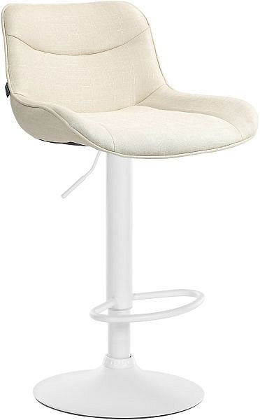 CLP Barhocker Vonore Stoff weiß, creme, 323553, 4255716309640
