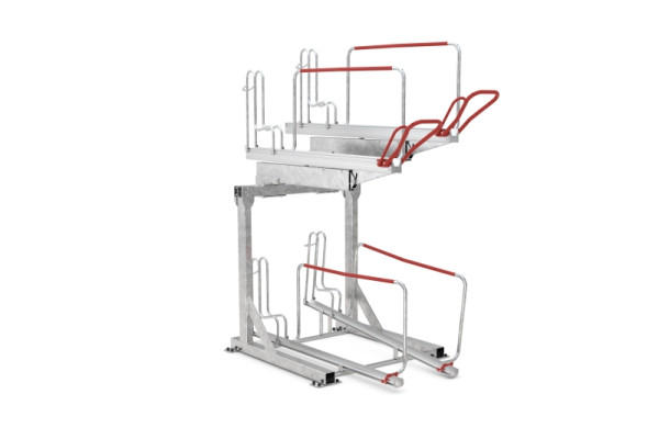 WSM Doppelstockparker BikeHub Economy 1/04 mit 4 Einstellplätzen einseitig, 105600041