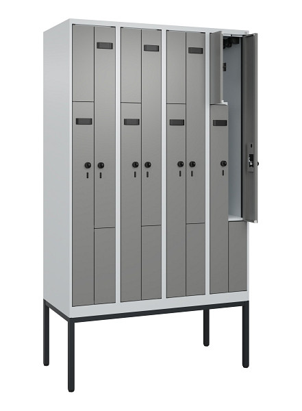C+P Z-Spind Evolo PLUS, Gestell, 8 Fächer, 2120x1200x500mm, 7035/0004, Drehriegel, 0490337-408 S10009