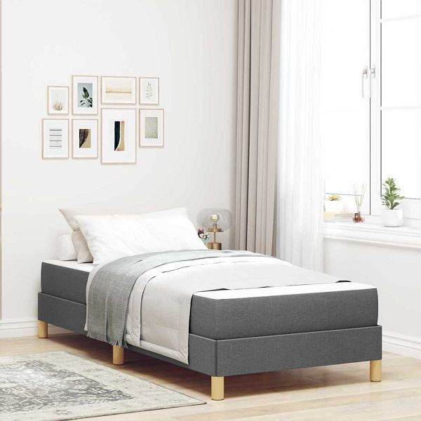 vidaXL Boxspringbett Dunkelgrau und Braun 100 x 200 cm, 3398543