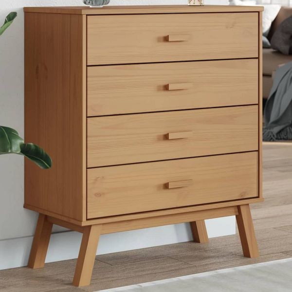 vidaXL Schubladenschrank OLDEN Braun Massivholz Kiefer, 358588