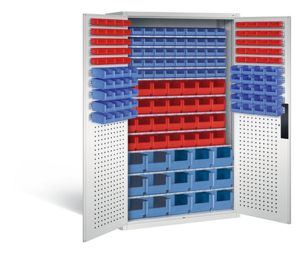 C+P Magazinschrank Serie 13, H1950xB1100xT535mm, Farbe: Lichtgrau, Muldengriff, 130276-62 S10010