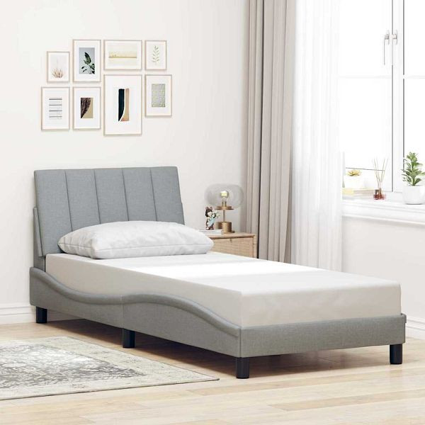 vidaXL Bettgestell ohne Matratze Hellgrau 80x200 cm Stoff, 3310349