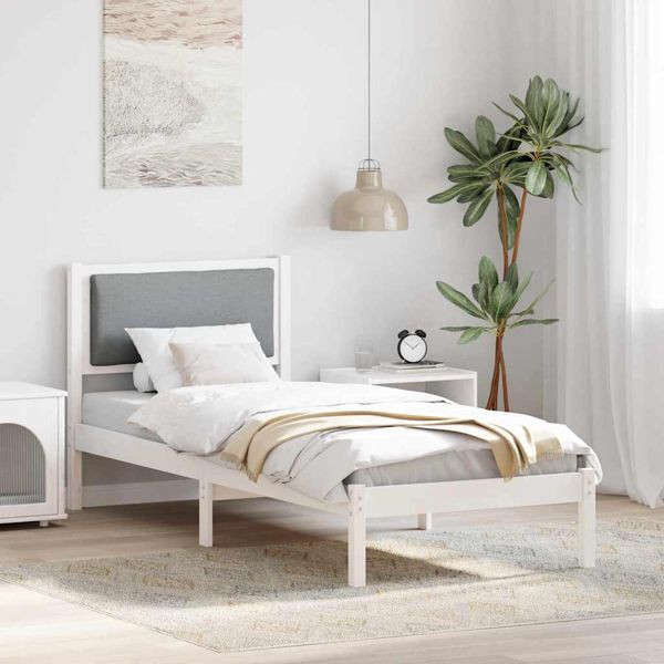 vidaXL Bettrahmen Hellgrau 80 x 200 cm Massives Kiefernholz, 878153