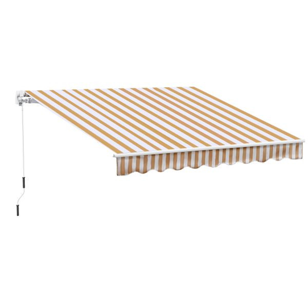Outsunny Markise Gelenkarmmarkise Handkurbel Sonnenschutz Alu Berge 3 x 2,5 m, 840-150V01BG
