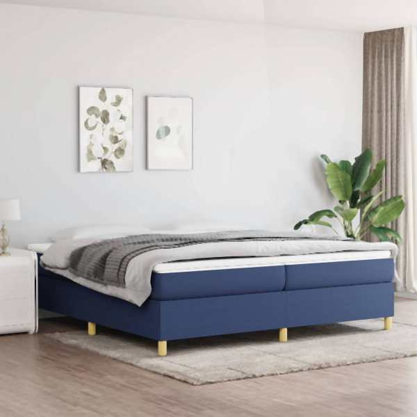 vidaXL Boxspringbett mit Matratze Blau 200x200 cm Stoff, 3144552