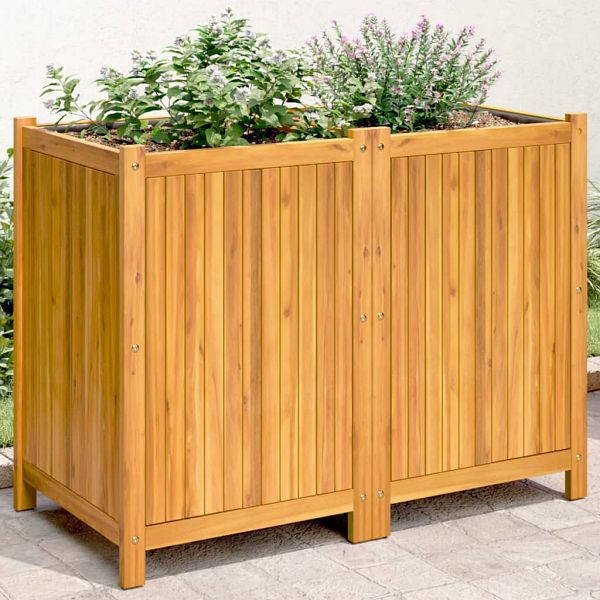 vidaXL Pflanzkübel mit Einlage 100x50x75 cm Massivholz Akazie, 366445