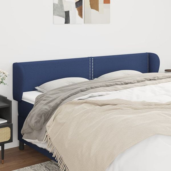 vidaXL Kopfteil mit Ohren Blau 183x23x78/88 cm Stoff, 3117024