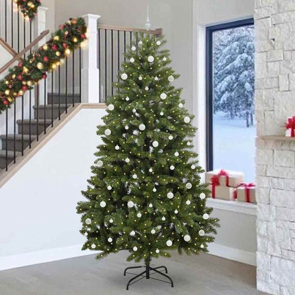 vidaXL Künstlicher Weihnachtsbaum Grün 270 cm PVC und Metall, 3395715