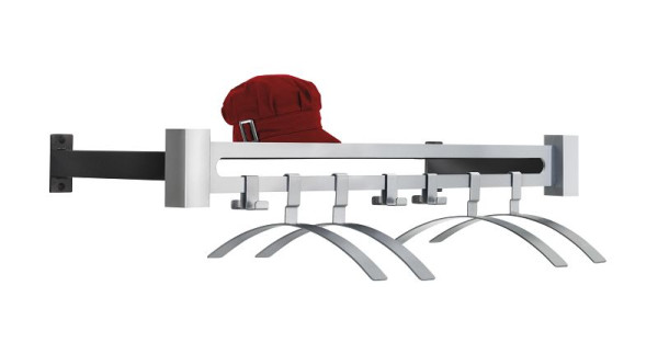 Kerkmann Wandgarderobe Montana, B 1000 x T 370 x H 125 mm, schwarz/alusilber, 32655114