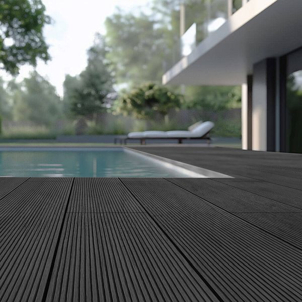 HOME DELUXE WPC Terrassendielen Komplettset (inkl. Unterkonstruktion) SAMANA, Anthrazit 20m², 34759