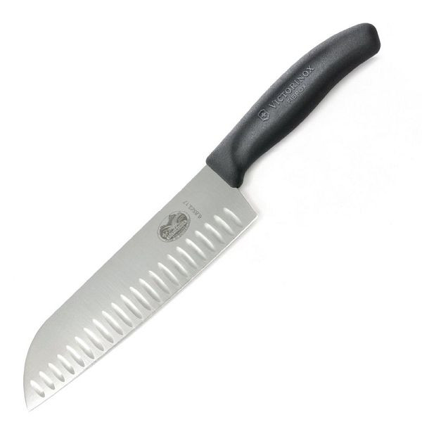 Victorinox Fibrox Santokumesser mit Kullen 17 cm, D828, 7611160019844