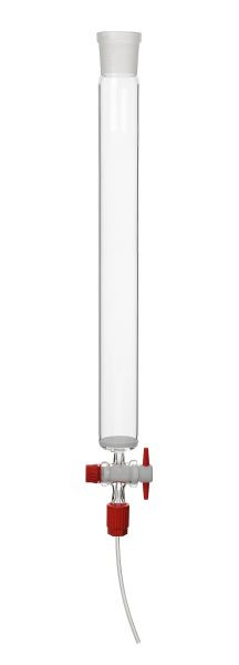 Rettberg Chromatographiesäule, Füllhöhe 750 mm, Innen-Ø 60 mm, Hülse NS 45/40, Gewinde GL 14 (Typ B), Glasfritte Porosität 0, 107000235