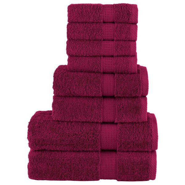 vidaXL 8 tlg. Premium-Handtuch-Set SOLUND Bordeaux 600 g/m², 137539