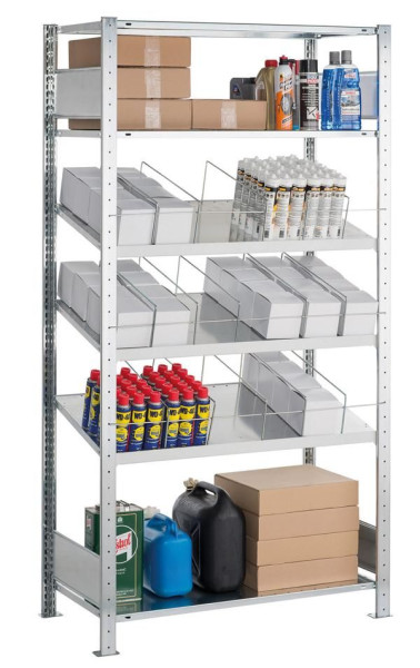 Schulte Anbauregal, Kombibodenregal MULTIplus150, 2000 x 1000 x 500 mm, verzinkt, 3+3 Fachböden, 14285