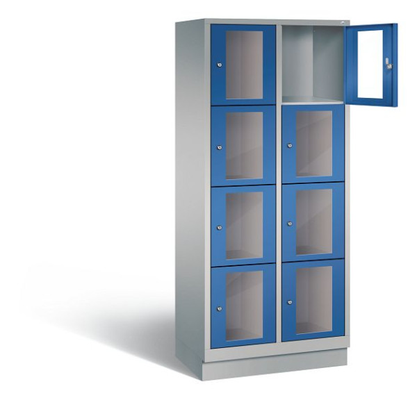 C+P Schließfachschrank Classic, H1800xB810xT500mm, Farbe: Weißaluminium / Enzianblau, 8020A224 S10011