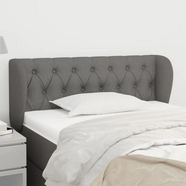 vidaXL Kopfteil mit Ohren Dunkelgrau 93x23x78/88 cm Stoff, 3117463