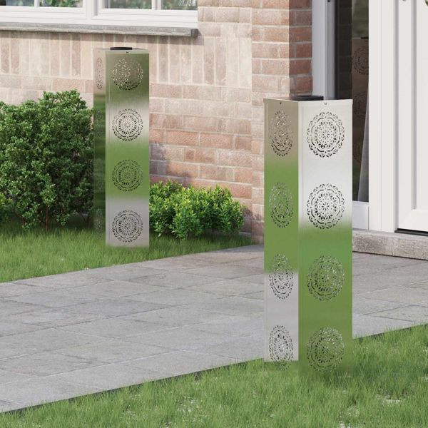 vidaXL Solar LED Weg Licht 2 pcs Rostig Wetterfeststahl, 879790