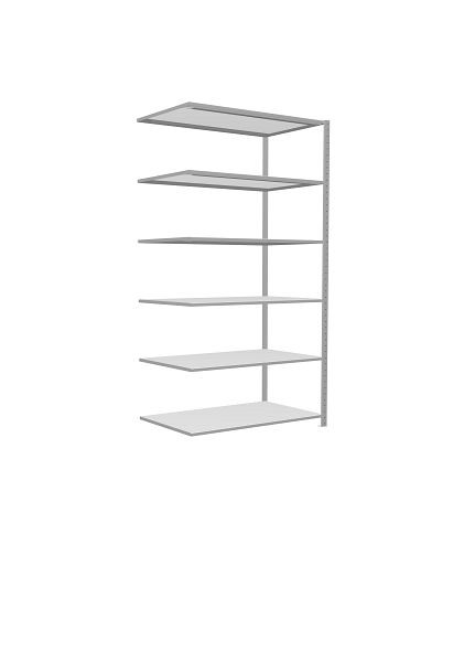 Schulte Anbauregal, Steckregal MULTIplus250, 2500 x 1300 x 800 mm, 6 Fachböden, Kreuzstrebe, RAL 7035 lichtgrau, 32886-130