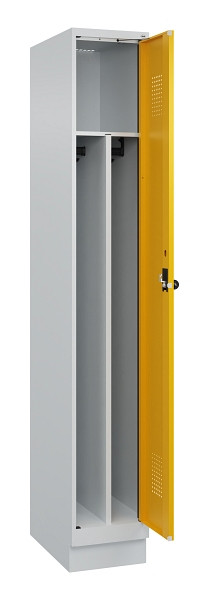 C+P Spind Evolo PLUS, mit Sockel, 1 Abteil, 1950x300x500mm, 7035/1004, Verschluss Drehriegel, 049020-10F S10000