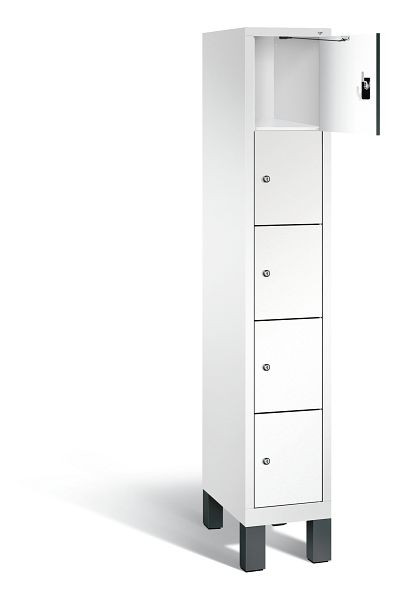 C+P Schließfachschrank Evolo, H1850xB320xT500mm, Farbe: Verkehrsweiß / Dekor Weiß, 48010-105 S10152