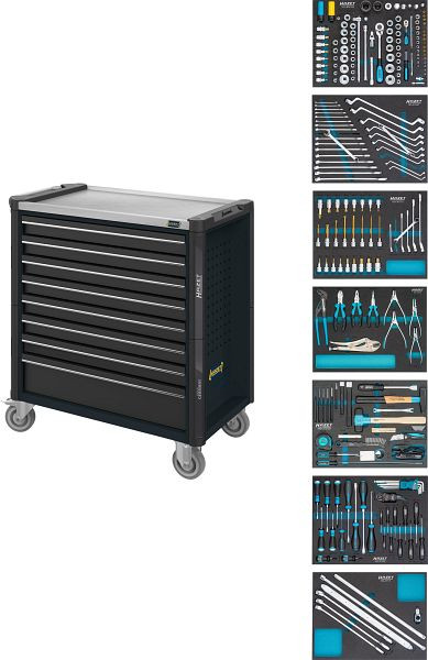 Hazet Werkstattwagen Assistent, Schubfächer, flach: 7x 77x696x398 mm, Anzahl Werkzeuge: 243, 179NXL-8-VW/243