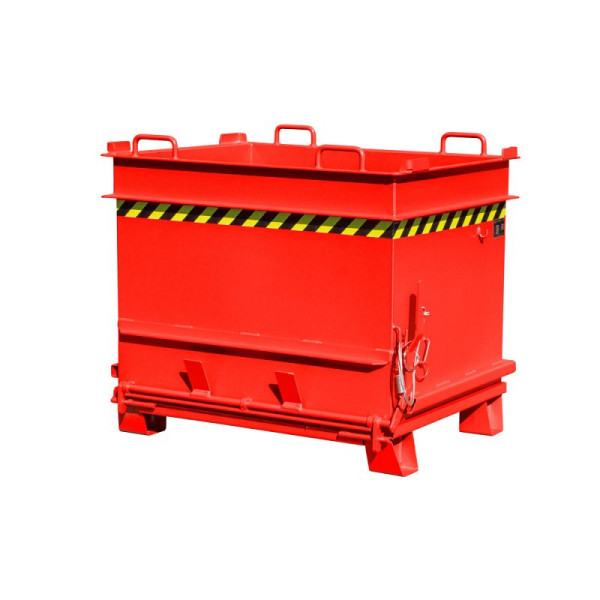 STEIN HGS Baustoffcontainer BC, mit Steinklammer-Entriegelung und Bodenentleerung, RAL 3000 feuerrot, Höhe 1160 mm, lackiert, 79395.0006