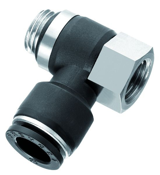 Prevost Winkel-Schwenkverschraubung mit zylindrischem Innengewinde - RPB FG, IG BSPP= G 1/4, für Schlauch mit Außen-Ø= 4 mm, VE: 10 Stück, RPB FG0401