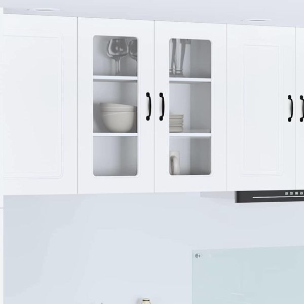 vidaXL Küchenhängeschrank mit Regal Weiß 80 x 31 x 80 cm Holzwerkstoff, 884714