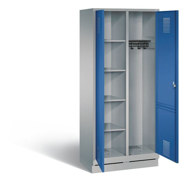 C+P Putzmittel-Spind Evolo, H1800xB810xT500mm, Farbe: Weißaluminium / Enzianblau, 48160-22 S10123