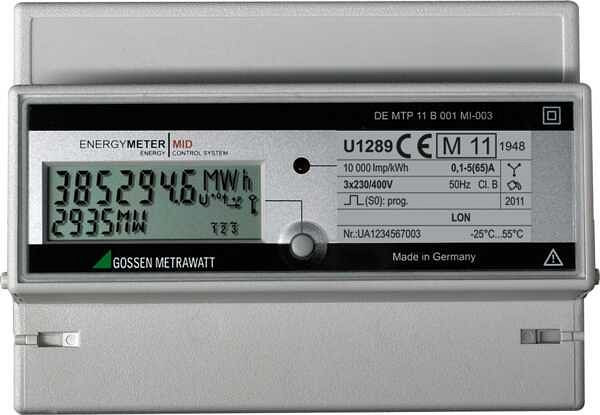 Gossen Metrawatt Energiezähler,MID, kWh, 4-L, 5(65) A, U1289-V012