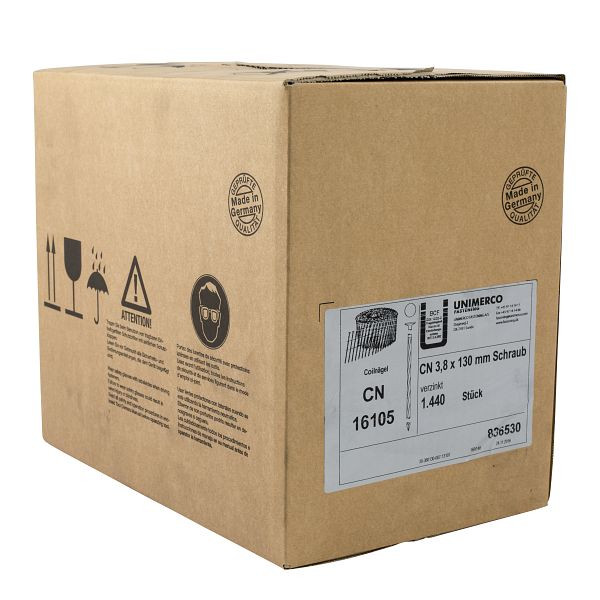 TJEP CN38/130 Schraubnagel verzinkt, Box 1.440 Stück, CN Nägel, 836530