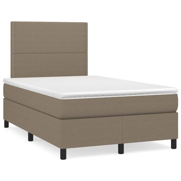 vidaXL Boxspringbett mit Matratze & LED Taupe 120x190 cm Stoff, 3270194