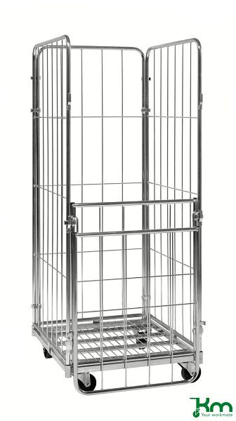 Kongamek Rollcontainer 4 Seiten, 2 Lenk- und 2 Bockrollen mit Bremsen, KM72801804B