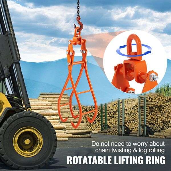 Produktbild von VEVOR Forstzange 1500 Kg – 914 Mm Öffnung, 4 Stahlklauen, 17 Kg – Für Holzrückung