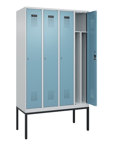 C+P Spind Evolo PLUS, Gestell, 4 Abteile, 2120x1200x500mm, 7035/0010, Verschluss Zylinderschloss, 0490307-40F S10036