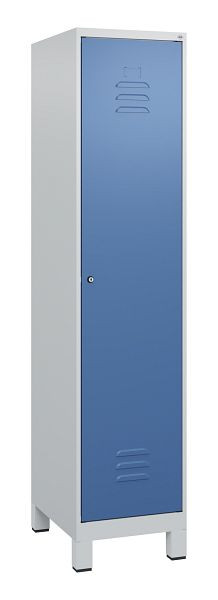 C+P Umkleidespind Classic PLUS, Füße, 1800x400x500mm, 7035/5023, Zylinderschloss, 0800107-12 S10020