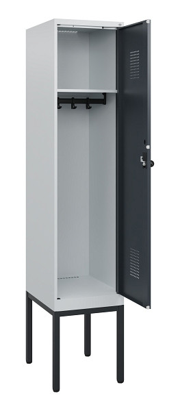 C+P Spind Evolo PLUS, Gestell, 1 Abteil, 1950x400x500mm, 7035/7016, Drehriegel, 0490305-12 S10012