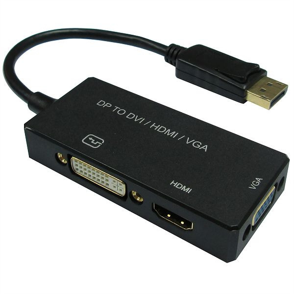 VALUE Adapterkabel DisplayPort - VGA / DVI / HDMI, Version 1.2, Aktiv, 12.99.3153