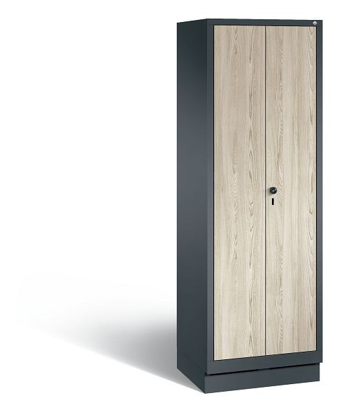 C+P Putzmittel-Spind Evolo, 2 Abteile, H1800xB610xT500 mm, Anthrazit/MDF Esche, 48120-00 S10247