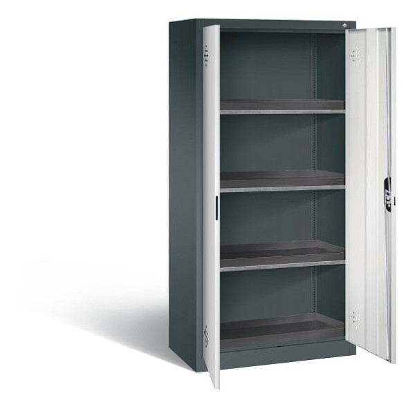 C+P Umweltschrank Acurado, H1950xB930xT500mm, Farbe: Anthrazitgrau / Lichtgrau, Muldengriff, 8921-316 S10160