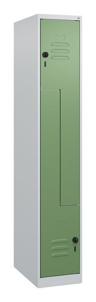 C+P Z-Spind Classic PLUS, 2 Abteile, 1700x300x500mm, 7035/6011, Drehriegel, 0800037-102 S10016