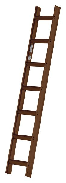 HYMER Dachauflegeleiter, RAL 8014 sepiabraun beschichtet, 7 Sprossen, Länge 1,95 m, 409307