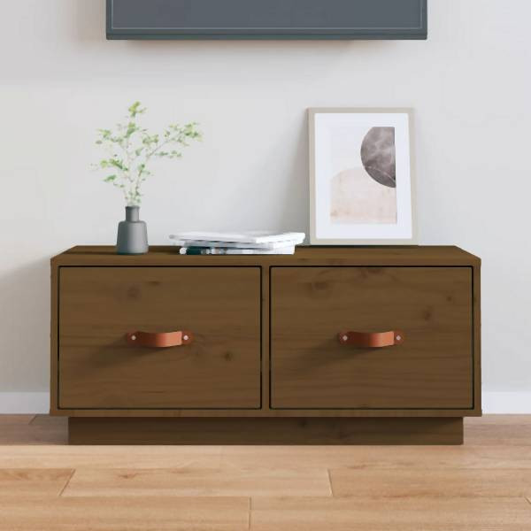 vidaXL TV-Schrank Honigbraun 80x34x35 cm Massivholz Kiefer, 818243