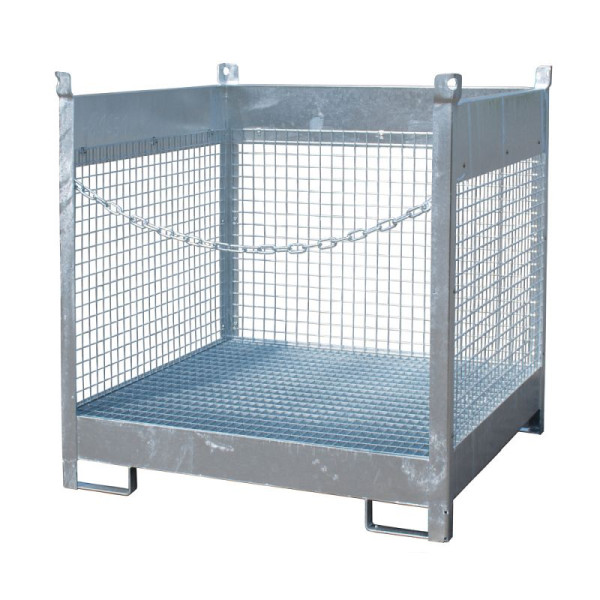 STEIN HGS Fass-Stapelpalette FSP, feuerverzinkt, feuerverzinkt, 275 Liter, Wände aus Drahtgitter, 79140.0048