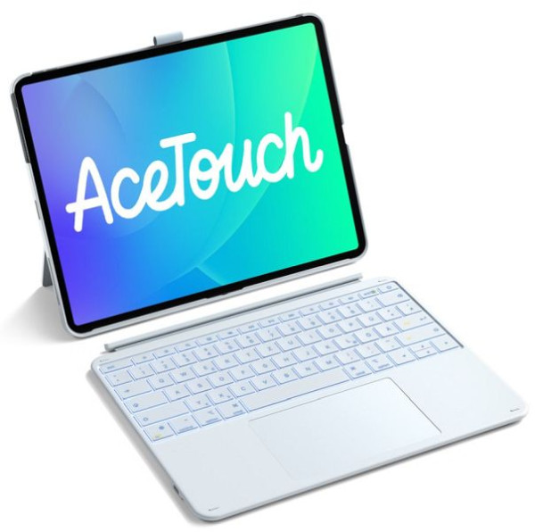 inateck Abnehmbar Tastatur Hülle Kompatibel mit iPad Air 13" M4/M3/M2 (2026/2025/2024), iPad Pro 12.9" 6/5/4/3 Gen,QWERTZ, AceTouch, blau, N0046_blue